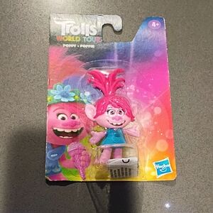 Hasbro Trolls World Tour Poppy Figure - Pink Hair and Blue Dress
